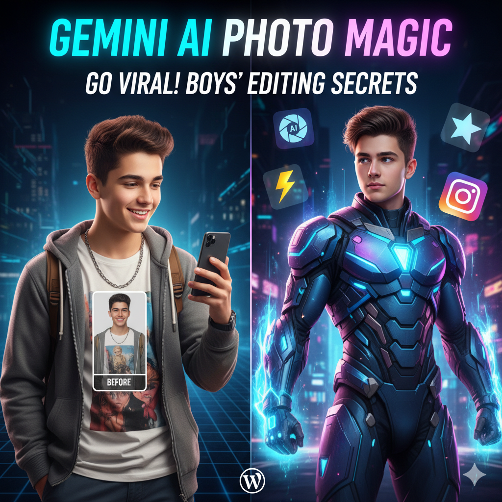 Top Trending Google Gemini AI Photo Editing Prompts for Boys to Go Viral on Instagram